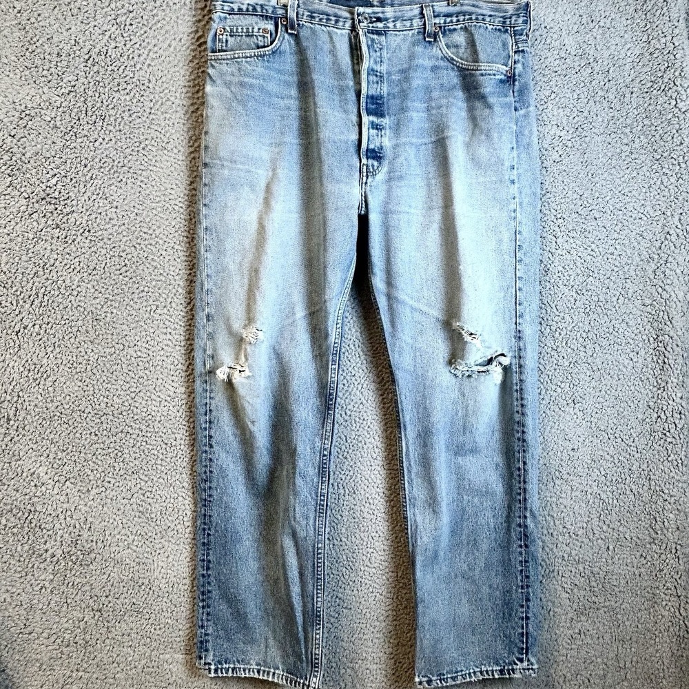Vintage 90s Levis 501 Jeans 40x30 Straight Denim Distressed USA Made (Read Desc)